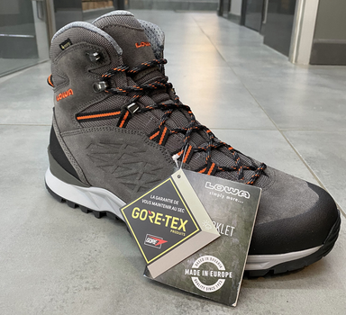 Ботинки трекинговые Lowa Explorer Gtx Mid 43.5 р, Grey/ flame (серый/оранжевый), легкие туристические ботинки