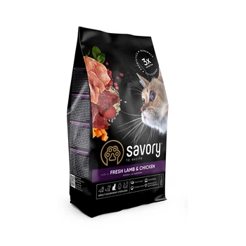 Корм для кошек стерелизованных Savory Steril Fresh Lamb & Chicken 0,4 кг, с ягненком и курицей