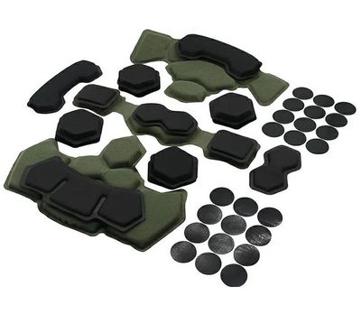 Протиударні подушки для шолома, каски FAST Mich Black (helmet-pad) з ефектом пам'яті олива