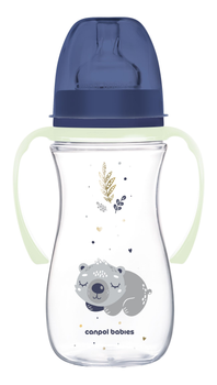Пляшка антиколікова з широким отвором 300 мл Easystart Sleepy Koala Canpol babies Синя (5901691881686)