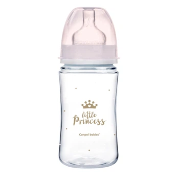 Бутылка антиколиковая с широким отверстием 240 мл PP Easystart Royal baby Canpol babies Розовая (5901691844421)