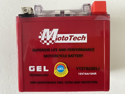 Аккумулятор MotoTech GEL YTZ7S 12V 6Аh гелевый, -/+, 114x69x106 мм, вес 2,065кг