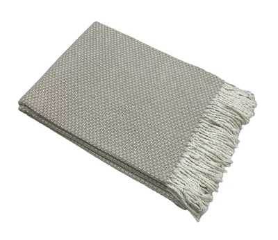 Плед хлопковый Vladi Валенсия Boucle 170х200 белый-песок
