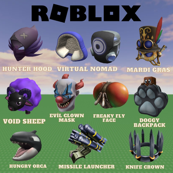 ROBLOX - Prime Bundle #3 (Hungry Orca, Fly Face, Clutch Missile, Evil  Clown)