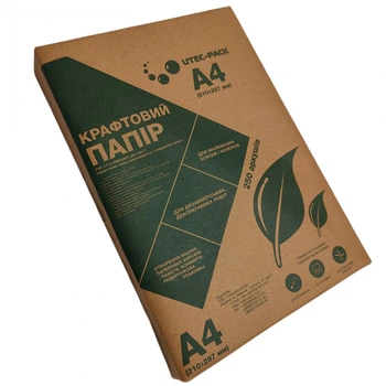 Упаковочная крафт бумага ЦОДНТИ А4 90 г/м2 210x297 мм 250 листов (Kraft 210/297 90 250 3)