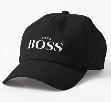 Кепка Унисекс Malfini с принтом Papa boss для папы Черный