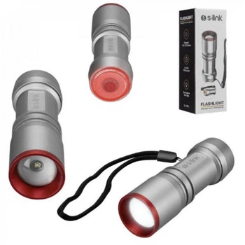 Фонарь фонарик ручной от батареек S-link SL-F850 3W LED и 1 W COB 3W