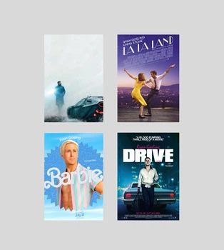 Набір постерів з Раяном Гослінгом (Drive, Barbie, Blade Runner, La La Land)