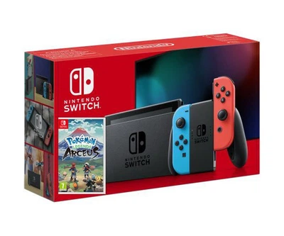 Nintendo Switch Neon Blue-Red (Upgraded version) + Гра Pokemon Arceus (англійська версія)