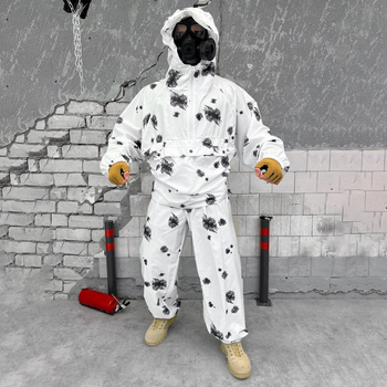 Чоловічий маскувальний Костюм Snow Куртка + Штани / Зимовий водонепроникний Маскхалат білий розмір універсальний