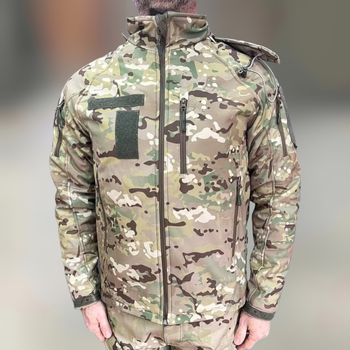 Куртка тактична зимова Softshell, Wolftrap, Мультикам, розмір L, тепла зимова куртка для військових софтшел