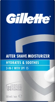 Balsam po goleniu Gillette 3w1 Hydrates & Soothes SPF+15 50 ml (8001090303929)