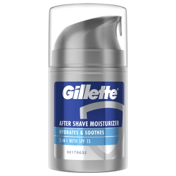 Бальзам після гоління Gillette 3в1 Hydrates & Soothes SPF+15 50 мл (8001090303929)