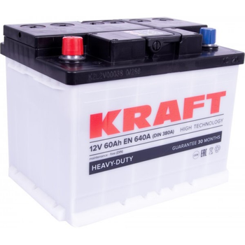 Акумулятор 60ач euro (t1) 242x175x190 с прямою полярністю Kraft, 76320