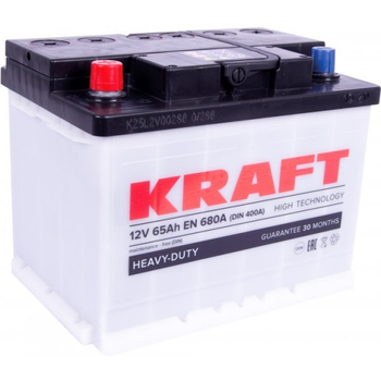 Аккумулятор автомобильный 65Ач 680А "+" слева Kraft, 76331, /
