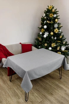 Скатерть Прованс Merry Christmas 120х132 см Серый (7421)