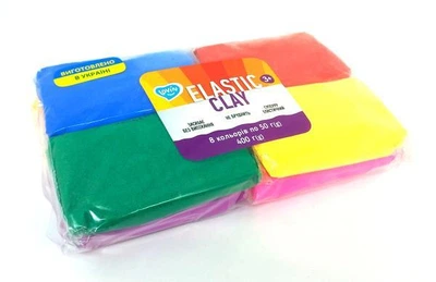 Набір тісто для ліплення Lovin з повітряним пластиліном Elastic Clay, 8 кольорів, OKTO (70164)