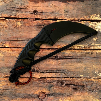 Нож Karambit CS GO керамбит с ножнами красный с черной паутиной