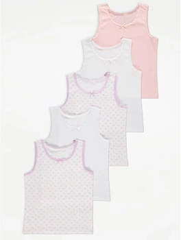 Майки (5 штук) для девочки George 575/5751/0419 110-116 см разноцветные