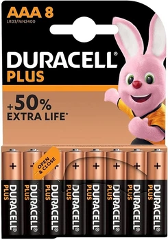 Батарейка Duracell Plus AAA / RL03 / R03 8шт блистер MN2400