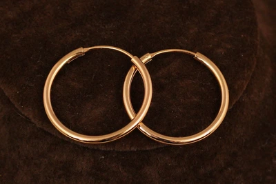 Серьги кольца Xuping Jewelry 2,5 см золотистые