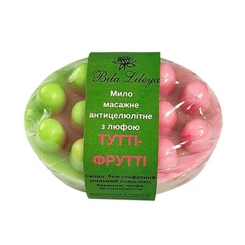 Мыло массажное антицеллюлитное с люфой Тутти-фрутти, Bila Lileya