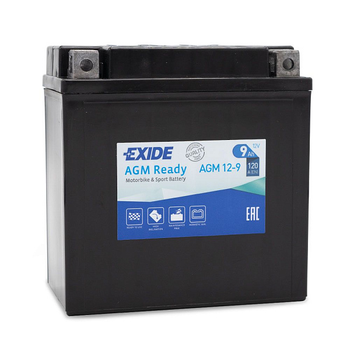 Мото аккумулятор 9Ач 120A "+" слева EXIDE, AGM12-9