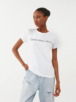 Koszulka damska basic Calvin Klein Jeans J20J220253-YAF XS Biała (8719856759551)