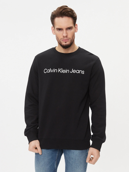 Bluza bez kaptura męska Calvin Klein Jeans J30J322549-BEH S Czarna (8719856759568)