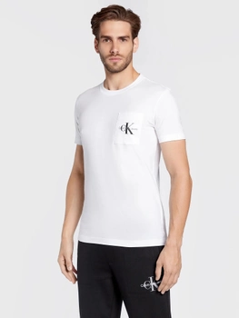 Koszulka męska bawełniana Calvin Klein Jeans J30J320936-YAF M Biała (8719855868575)
