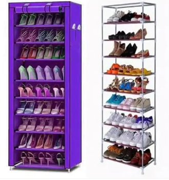 Складной тканевый шкаф стеллаж TOPA для обуви на 9 полок Compages shoes shelf T-1099 Фиолетовый