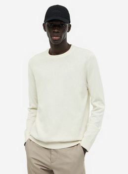 Чоловічий джемпер Slim Fit H&M (56302) XL Молочний