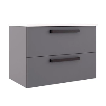 Тумба із умивальником DEVIT FRESH 81x55x46см підвісна сіра 073815G