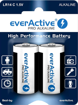 Батарейки everActive LR14/C блістер 2 шт. (EVLR14-PRO)