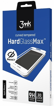 Szkło hartowane 3MK Hard Glass Max Privacy do Apple iPhone X czarne (5903108040075)