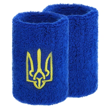 Напульсник спортивный махровый Герб Украины BC-9280 1шт Цвет: Синий