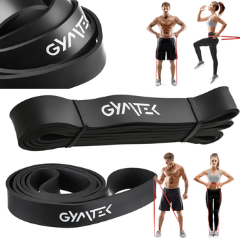 Гумка для фітнесу Gymtek 17-39 кг чорна сильне навантаження