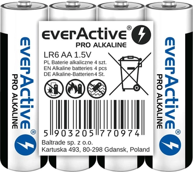 Baterie everActive LR6/AA 4 szt. (LR6PRO4T)