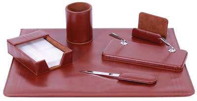 BUVARDO  Embossed Sets, Desk Organizer Set, 8 accessories, color  Brown/black