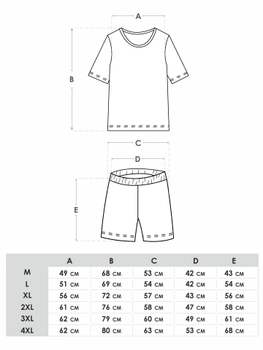Piżama (t-shirt+spodenki) Yoclub PIA-0040F-A110 XXXL Ciemnoniebieska (5903999459437)