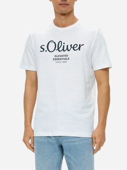T-shirt męski bawełniany s.Oliver 10.3.11.12.130.2152232-01D2 S Biały (4099975523801)