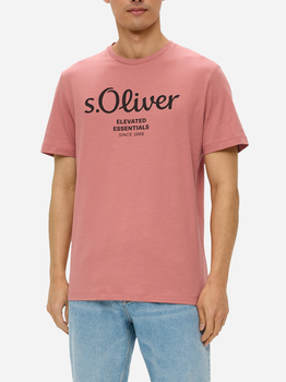 T-shirt męski bawełniany s.Oliver 10.3.11.12.130.2152232-20D1 2XL Koralowy (4099975523900)