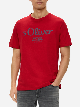 T-shirt męski bawełniany s.Oliver 10.3.11.12.130.2152232-31D1 M Czerwony (4099975523757)