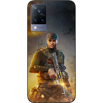 Силиконовый чехол SMTT для Vivo V21 с картинкой Call of Duty Gaz Газ