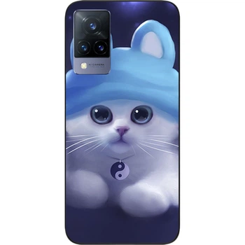 Оригинальный бампер SMTT для Vivo V21 с картинкой Котик