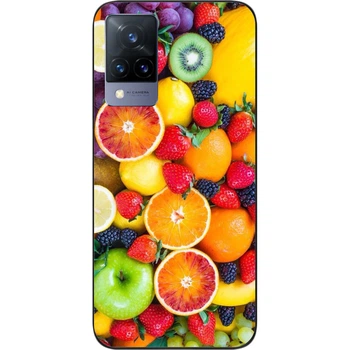 Силиконовый чехол SMTT для Vivo V21 с картинкой Фрукты