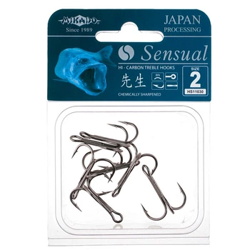 Крючок-тройник Mikado Sensual Treble Hook №2/0 1шт. (black nickel) (pack 50)