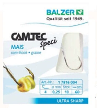 Крючок с поводком Balzer Camtec на кукурузу №8 10шт.
