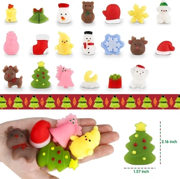 Набор игрушек-сюрпризов антистресс Сквиши Squishies новогодние - 10 штук рандомно