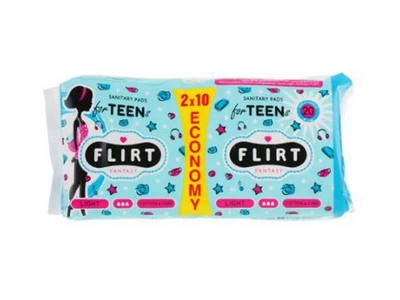 Прокладки гігієнічні FANTASY FLIRT "Ultra Teen Light" Cotton & Care, 3 краплі, 2